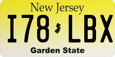 NJ license plate I78LBX