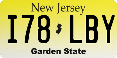 NJ license plate I78LBY