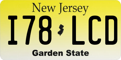 NJ license plate I78LCD