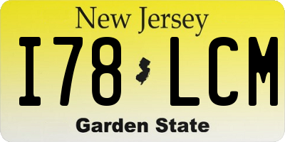 NJ license plate I78LCM