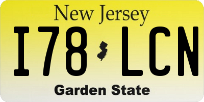 NJ license plate I78LCN