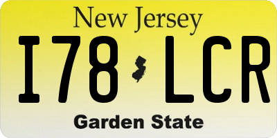 NJ license plate I78LCR