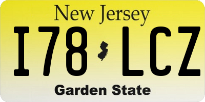 NJ license plate I78LCZ