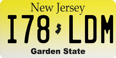 NJ license plate I78LDM