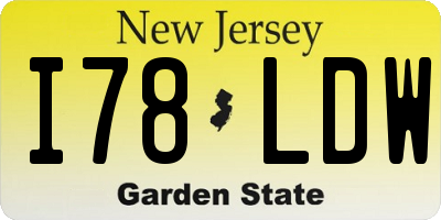 NJ license plate I78LDW