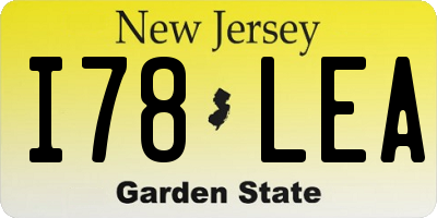 NJ license plate I78LEA