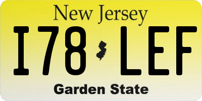NJ license plate I78LEF