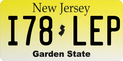 NJ license plate I78LEP