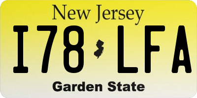 NJ license plate I78LFA