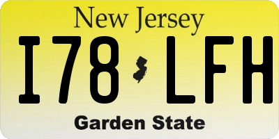 NJ license plate I78LFH