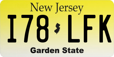NJ license plate I78LFK