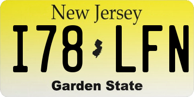 NJ license plate I78LFN