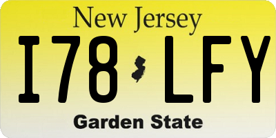 NJ license plate I78LFY