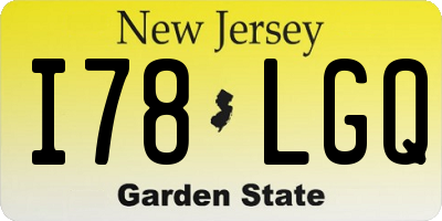 NJ license plate I78LGQ
