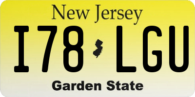 NJ license plate I78LGU