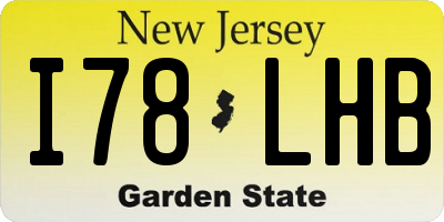 NJ license plate I78LHB