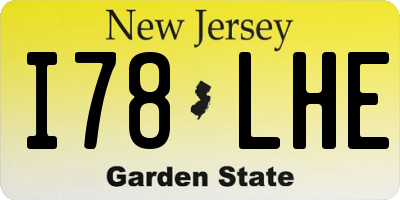 NJ license plate I78LHE