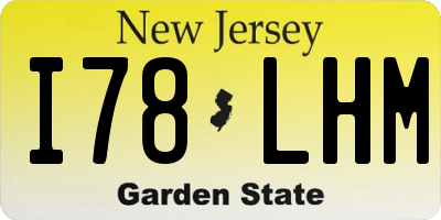 NJ license plate I78LHM