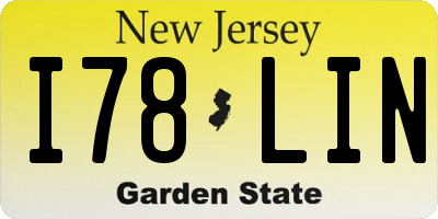 NJ license plate I78LIN