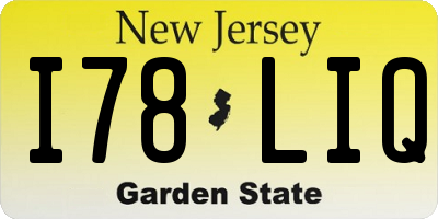 NJ license plate I78LIQ