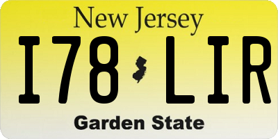 NJ license plate I78LIR