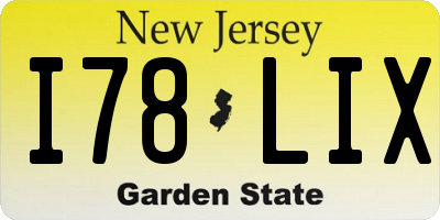 NJ license plate I78LIX