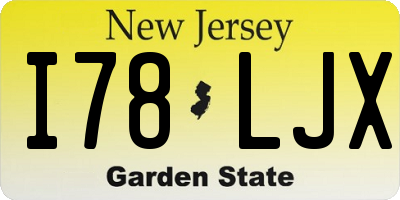 NJ license plate I78LJX