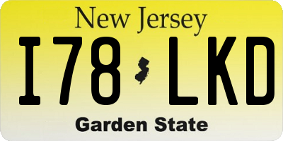 NJ license plate I78LKD