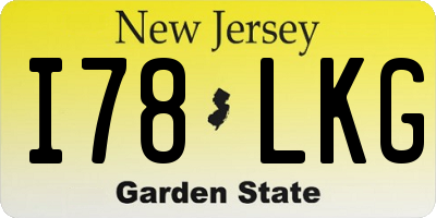 NJ license plate I78LKG