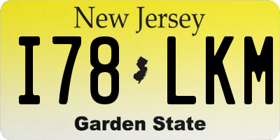 NJ license plate I78LKM