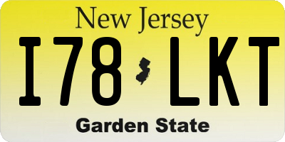 NJ license plate I78LKT