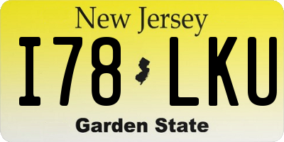 NJ license plate I78LKU