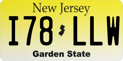NJ license plate I78LLW