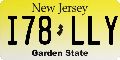 NJ license plate I78LLY