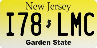 NJ license plate I78LMC