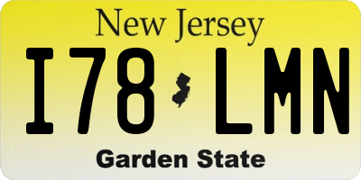 NJ license plate I78LMN