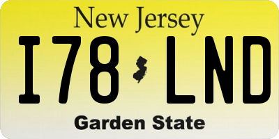 NJ license plate I78LND
