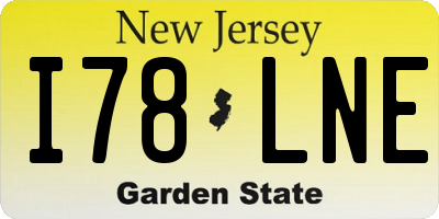 NJ license plate I78LNE