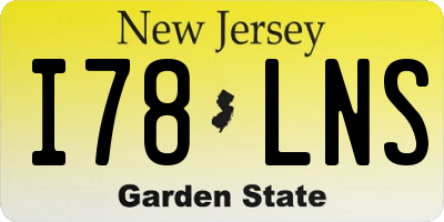 NJ license plate I78LNS