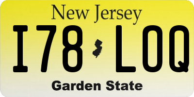 NJ license plate I78LOQ