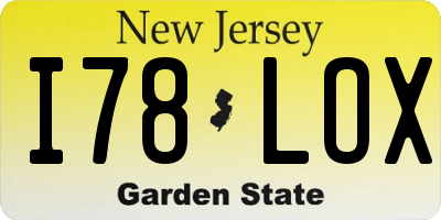 NJ license plate I78LOX