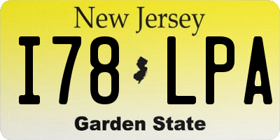 NJ license plate I78LPA