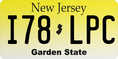 NJ license plate I78LPC