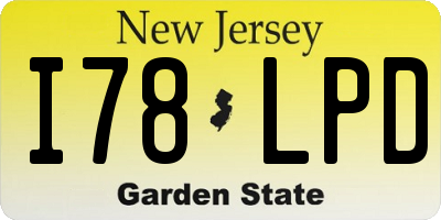 NJ license plate I78LPD