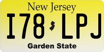 NJ license plate I78LPJ