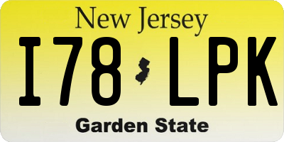 NJ license plate I78LPK