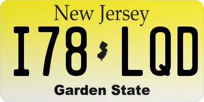 NJ license plate I78LQD