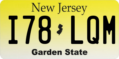 NJ license plate I78LQM