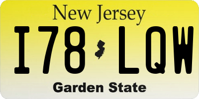 NJ license plate I78LQW