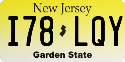 NJ license plate I78LQY